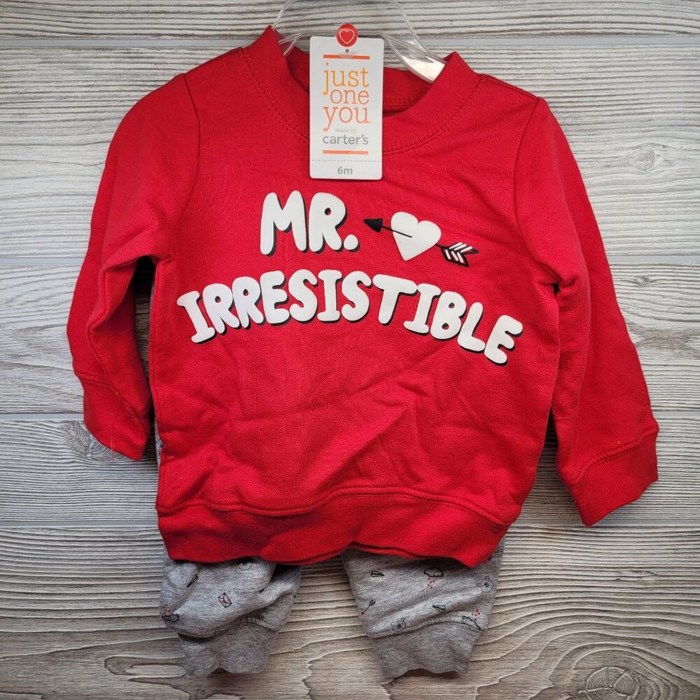 2 Pc Outfit Mr Irresistible Just One‎ You Carters Sweatshirt Sweatpants 6 Month